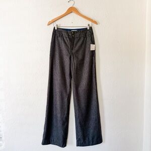 Elevenses by Anthropologie Wide Leg Charcoal Grey Trousers